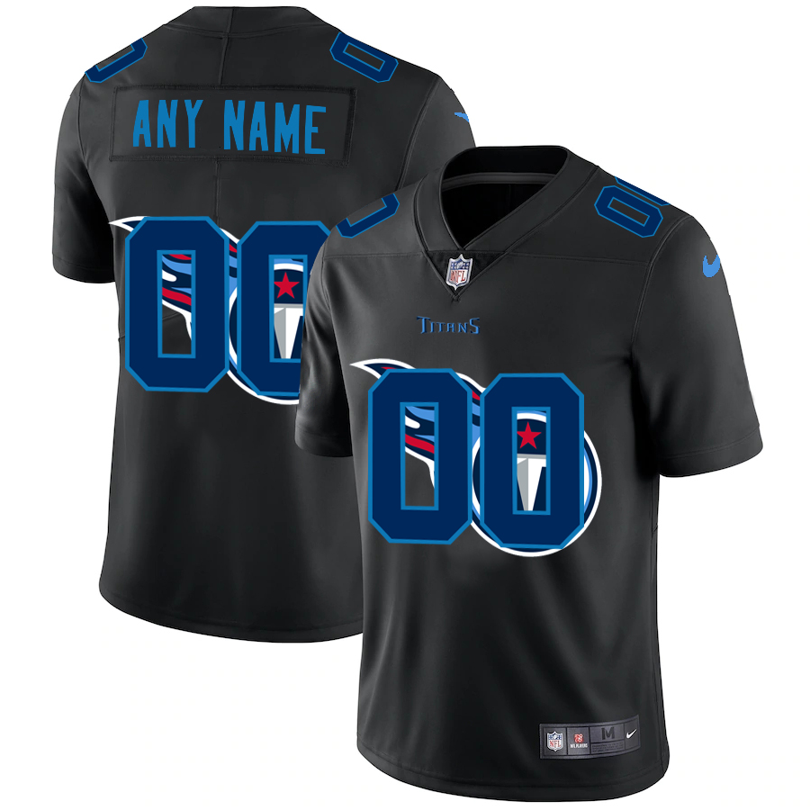 Wholesale Tennessee Titans Custom Men Nike Team Logo Dual Overlap Limited NFL Jersey Black